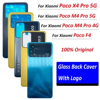 100% Originalus Korpusas Xiaomi Mi Poco X4 Pro M4 Pro 4G 5G F4 Baterijos Dangtelį Durų Galiniai Atveju, Baterijos Dangtelis, Su Klijais