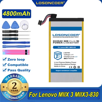 100% Originalus LOSONCOER 4800mAh L14C1P21 Baterija Lenovo MIIX 3 MIIX3-830 Serija