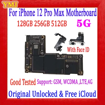 100% Patikrintas IPhone 12 Pro Max Plokštė 128 GB 256 GB 512 GB Atrakinta Originalus Su/No Face ID Logika Valdybos Nemokamai 