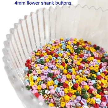 100pc 4mm Mažytė Gėlių Formos Mygtukai Lėlės Drabužius, Kad Maišelį, Batai, Marškinėliai, 