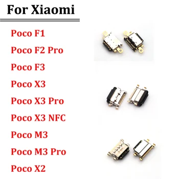 10VNT Naujas USB Įkrovimo Jungtį Uosto Doką Už Xiaomi Mi Poco F1 F2 Pro M3 F3 X3 NFC X3 Pro Įkrovimo lizdas Jungtis