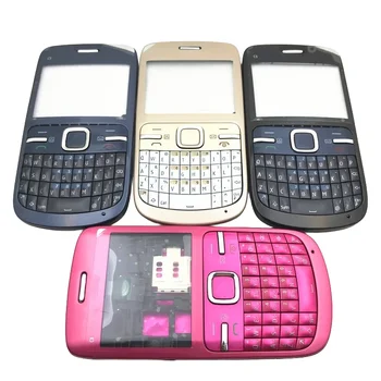 10vnt Nokia C3 C3-00 Pilnas Pilnas Mobiliojo Telefono Korpuso Dangtis+anglų Ir arabų Klaviatūra Remontas, dalys