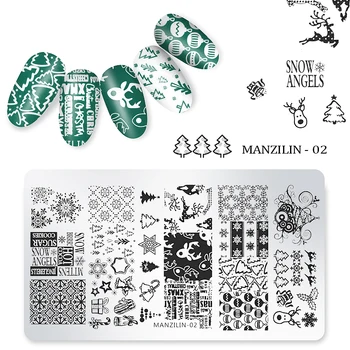 12cm*6cm Kalėdų Dizaino Nėrinių Nail Art Stamping Šablono Vaizdo Plokštės 