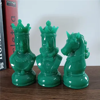 18cm Šachmatų stalo Žaidimai, Priedai, Tarptautinės Šachmatų Figūrėlės Statula Cheminių Jade Akmuo, Namų Dekoro Chessmen Papuošalai