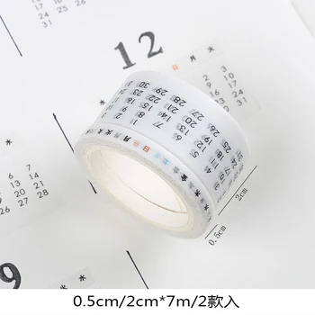 2 vnt Kalendorius Washi Tape Dekoratyvinis Lipnia Juosta Mėnesį Planą Izoliacine Juosta Lipdukai Scrapbooking 