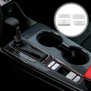 4Pcs Aliuminio Automobilių Konsolė Įrankių Skydelis rankinio stabdžio Mygtukas Padengti Apdaila Įklija, 11 Gen Honda Civic 2022 Priedai