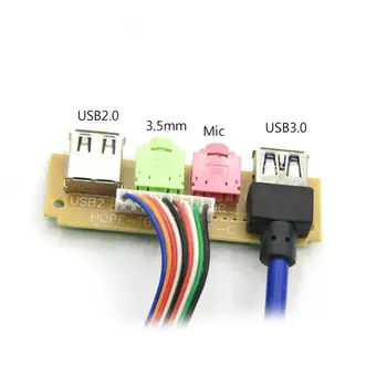 70cm Priekiniai Atveju Skydelis USB3.0+USB2.0 HD Audio jungtis Uostų I/O Valdyba Vidaus Kabelis