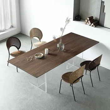 Akrilo plūduriuojantis Delifeng roko valdybos valgomasis stalas, modernus ir minimalistinis namų dizaineris, mažas vienetas, stačiakampio formos, valgomojo stalas