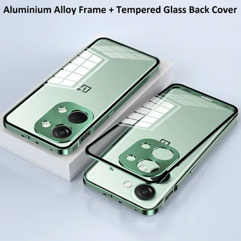 Aliuminio Lydinio Metalo Rėmelis Bamperio + Grūdintas Stiklas, Galinio Dangtelio Oneplus Ace 2V Fotoaparato Objektyvas Gynėjas Atveju Plonas