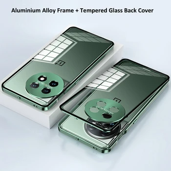 Aliuminio Lydinio Metalo Rėmelis Bamperio + Grūdintas Stiklas, Galinio Dangtelio Oneplus 11 11R Ace 2 Ace2 Fotoaparato Objektyvas Gynėjas Atveju Plonas