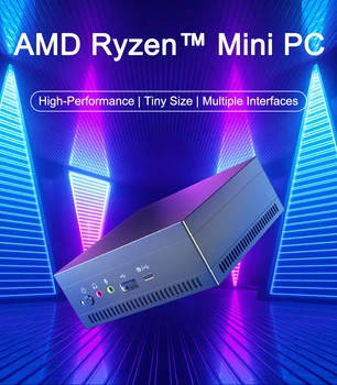 AMD Ryzen 7 3750H MINI PC 2*DDR4 NVMe SSD Windows 11 Stalinis Kompiuteris Radeon RX Vega 10 Grafika 4K@120Hz HD DP Tipas-C, Mini Pc
