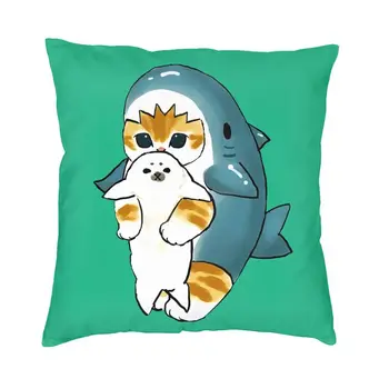 Anime Cartoon Gyvūnų Katė Ryklys Pagalvėlė Padengti Sofa Namų dekoro Aikštėje Mesti Pagalvės užvalkalą 45x45