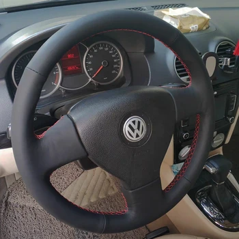 Automobilio Vairas Padengti Nerijos Dirbtine Oda Volkswagen VW Golf 5 V Golf Plius Polo Jetta Tiguan Touran Automobilių Reikmenys