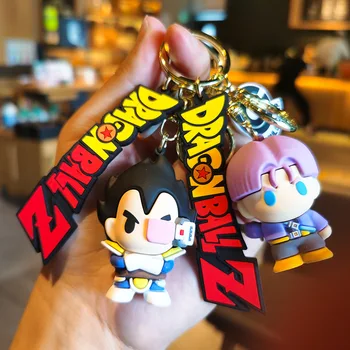 Bandai Anime Dragon Ball Sūnus Gokas Master Roshi Keychain Cute Lėlės Paketų Prižiūrėtojų Raktinę Mados Porą Pagalvių Ornamentu Key Chain Automobilių Pakabukas Dovana