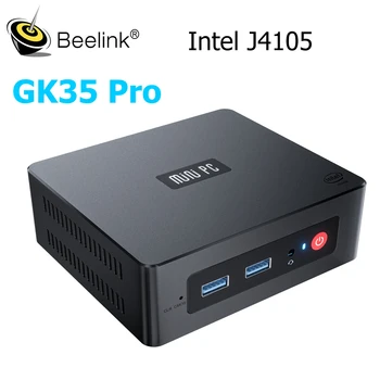 Beelink GK35 Pro Windows10 Mini PC Intel Dvyniai Ežero J4105 8GB RAM 128 SSD Dvigubas Ekranas Ekranas 1000M 4K Mini kompiuteris gamer