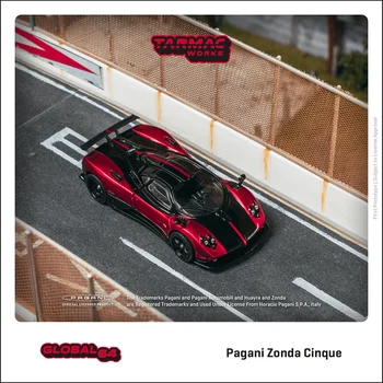Bitumas Darbą 1:64 Pagani Zonda Cinque Rosso Dubajus, Lieto Automobilio Modelio Surinkimo Miniatiūriniai