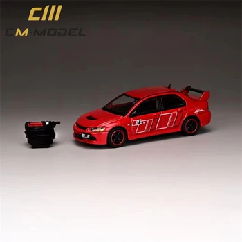 CM Modelis 1:64 Ulonas Evo IX Ralliart Raudona/Juoda, Lieto Automobilio Modelio Surinkimo Miniatiūriniai
