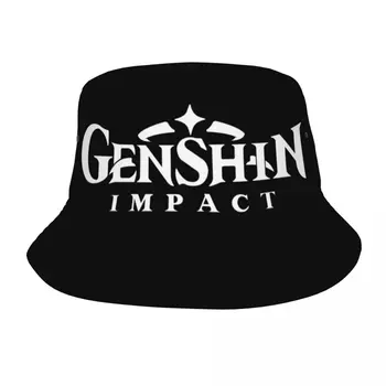 Custom Genshin Poveikio Logotipas Kibirą, Skrybėlės Moterims Vyrų Mados Vasaros Lauko Saulės Anime Žaidimas Žvejo Kepurė