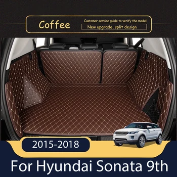 Custom Oda Automobilių Kamieno Kilimėliai Hyundai Sonata 9 2015-2018 Galiniai bagažo skyriaus Grindų Kilimėlis Dėklas Kilimų, Purvo
