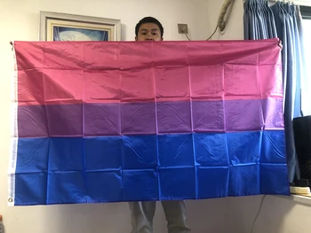 DANGUS VĖLIAVOS Biseksualų Pasididžiavimas Vėliavos LGBT 90*150cm LGBT bi pasididžiavimas biseksualų Vėliava bisexuality Gėjų Draugiškas LGBT Vėliava Baneriai
