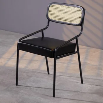 Dizaineris Moderni Valgomojo Kėdės Prabangus Odinis Juodos Metalinės Kojos Vieno Lounge Kėdės, Laukia Mados Sillas Interjero Dekoracijos