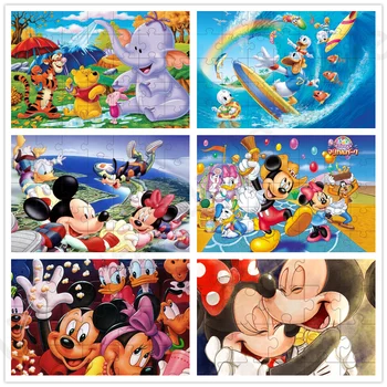 Dėlionės Disney Peliukas mikis ir ančiukas Donaldas Mikė Pūkuotukas Dėlionės Smagu Šeimos Žaidimas Intellective Švietimo Žaislas Namų Dekoro