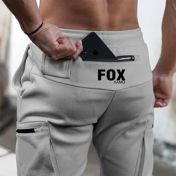 FOXXAMO Pasienio Naujas Sporto Treniruoklių Krovinių Kelnės, vyriški Kamufliažas Fitneso Kelnės Veikia Mokymo Slim Dviračių Šviesos Valdyba