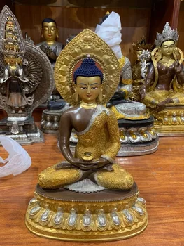 Geros kokybės Budizmas Nepalas Tibeto šventykla paauksuotas varis Amitabha Amitayus Budos statula laiminti, saugaus, sveikatos, geros kloties 51CM Didelis