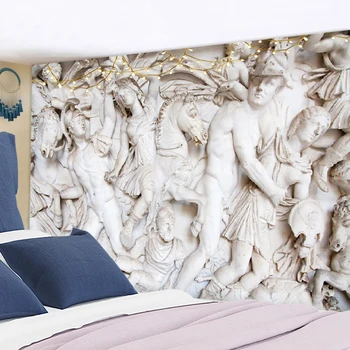 Graikijos 3D Retro Paramos Gobelenas Namų Kambarį ir Senovinių Papuošalų Miegamasis Gobelenas Skulptūrų Tema Kabinti Užuolaidų Moterys Vyrai