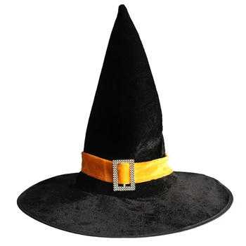 Helovinas Ragana Wizard Hat Šalies Kostiumai, galvos Apdangalai Velnias Cosplay Rekvizitai Apdailos Reikmenys Suaugusių Moterų Vyrų