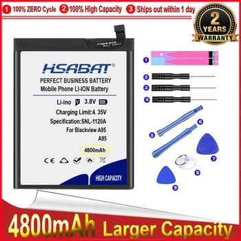HSABAT 0 Ciklo 4800mAh LiSP426483SHHTT Baterija Blackview A95 Aukštos Kokybės Mobilus Telefonas Pakaitinis Akumuliatorius