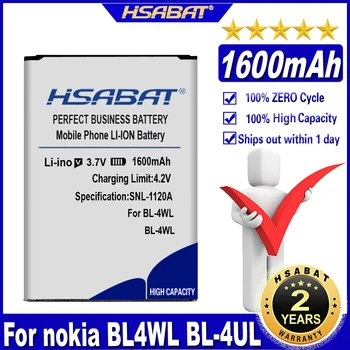 HSABAT BL-4UL BL-4WL BL-4XL 1600mAh~2000mAh Baterija Nokia BL-4XL BL4XL BL-4WL BL4WL BL-4UL BL4UL Baterijos