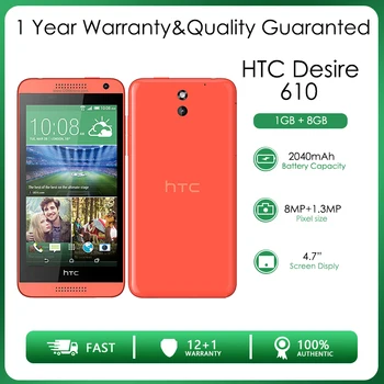 HTC Desire 610 D610 Restauruotas Atrakinta 1GB 8GB RAM 4G LTE Quad-core Galinio vaizdo Kamera 8MP 5.5