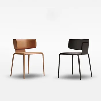 Italijos minimalistinio balno oda valgomojo kėdės, namų šviesos prabanga atlošas kėdės, paprastas, modernus studijų kėdė