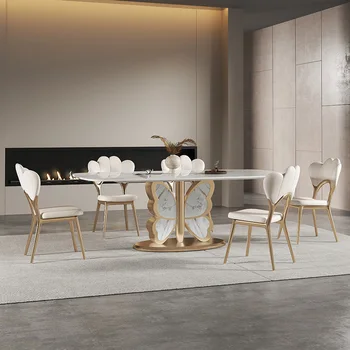 Italijos minimalistinis stalas high-end šviesos prabangos dizaineris valgomojo stalas, modernus minimalistinio drugelis pietų stalo