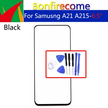 Išorinis Ekranas Samsung Galaxy A21 A215 SM-A215U SM-A215W SM-A215DL Priekiniai Touch Panel LCD Išorinis Stiklinį Dangtelį Objektyvo Pakeitimo