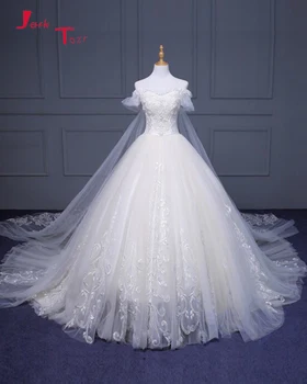 Jark Tozr Nėrinių Gėlių Princesė Kamuolys Suknelė Vestuvių Suknelės Pritaikyti Appliques Duobute Vestuvinės Suknelės