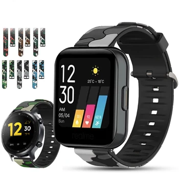 Kamufliažas Silikono Dirželis Realme S Žiūrėti Pro Smart Watch Band Sporto Apyrankės Už Realme Žiūrėti Nekilnojamojo Man S Apyrankę Correa