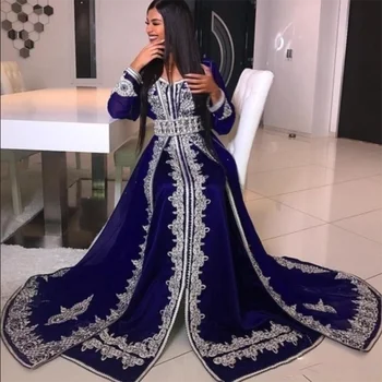 Karakou Maroko Kaftan Vakaro Suknelės Elegantiškas Musulmonų Oficialią Šalies Promenadzie Suknelė Ilgomis Rankovėmis Arabų Dubajaus Moterų Vestido De Novia