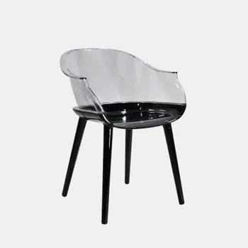 Karšto pardavimo PVC Šiaurės skaidrus kėdė Modernių paprastų buitinių valgomojo kėdė Kūrybos dizaineris Atsitiktinis atlošas kėdės Akrilo