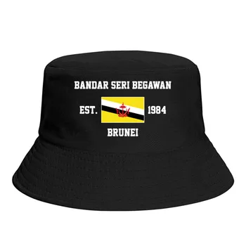 Kibiras Skrybėlės, Brunėjus EST.1984 Bandar Seri Begawan Emblema, Vėliava Saulės Pavėsyje, Kietas Lauko Vasaros Žvejys Kepurės Žvejybos Hat