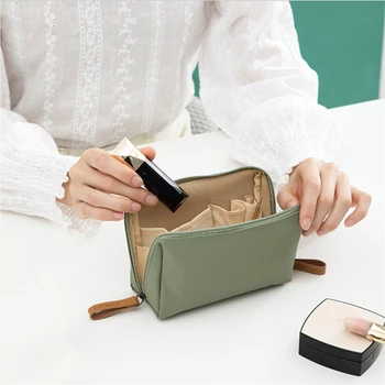 Korėjos Mažas Kosmetikos Krepšys su Užtrauktuku Nešiojamų Kelionių Lūpų Saugojimo Krepšys Paprasta Kamera Makiažas Organizatorius Ponios