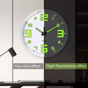 Laiko Valdymo Fluorescencijos Efektu 30cm Šviesos Sieninis Laikrodis Biuro Sienų Apdailai Naudoti Kasdien