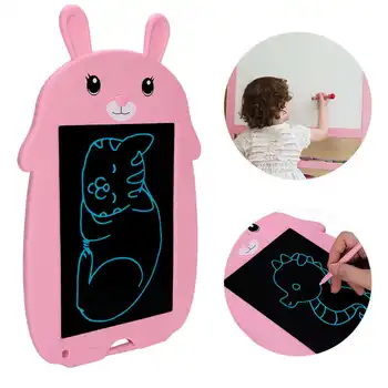 LCD ekranas, Rašymo Lenta Elektroninio Skaitmeninio Piešimo Planšetinį kompiuterį Vaikams Trinamos Rašysenos Trinkelėmis Pink Rabbit Stiliaus Grafika Tablet