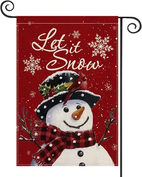 Let It Snow Sniego Snaigės Kalėdų Sodo Vėliavos 12