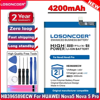 LOSONCOER 4200mAh HB396589ECW Baterija HUAWEI Nova 5 Nova 5 Pro Nova 5 Pro JŪROS-AL00 Baterijos