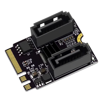 M2 SATA 3.0 Išplėtimo kortos Pakeitimas SSD KLAVIŠĄ A + E WIFI M. 2 2 Port SATA Konverteris Kietojo Disko Adapteris JMB582 Riser Card
