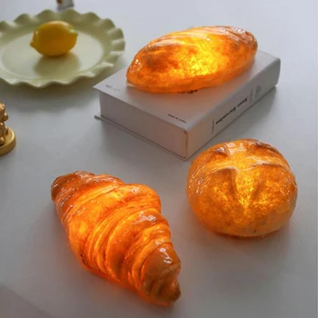 Maisto Kūrybiškumą Modeliavimas Duona Naktį Šviesos Įdomus Namuose Croissant Dizaino LED Mažų Naktį Šviesos Apšvietimo Duonos