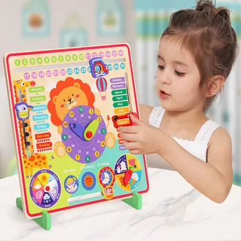 Medinis Laikrodis Kūdikių Montessori Žaislai Orų Sezono Kalendorius Laikrodis Pažinimo Žaislai Ikimokyklinio Mokymo Priemonių Vaikams Laiko Pažinimo Žaislai