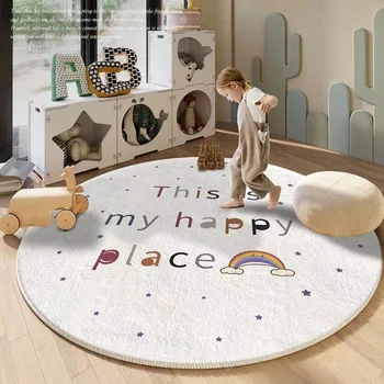 Mielas animacinių filmų apvalus kilimas dirbtinai kašmyras kilimėlis svetainė, miegamasis, sofa-lova, stalas vaikams nuskaitymo kilimėlis augintinio guolį kambario apdaila